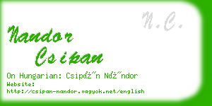 nandor csipan business card